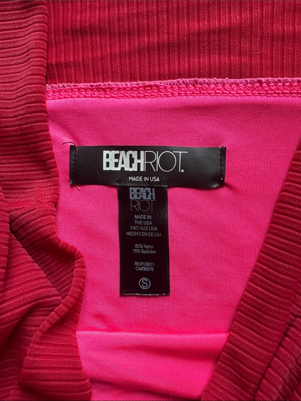 Beach Riot Pink & Red Ribbed Two-Piece Bikini - Picture 4 of 6